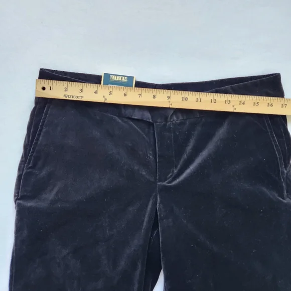 Velvet Black Pants Bitten Sarah Jessica Parker SJP Dressy Holiday Fall Winter 12 - Picture 9 of 12